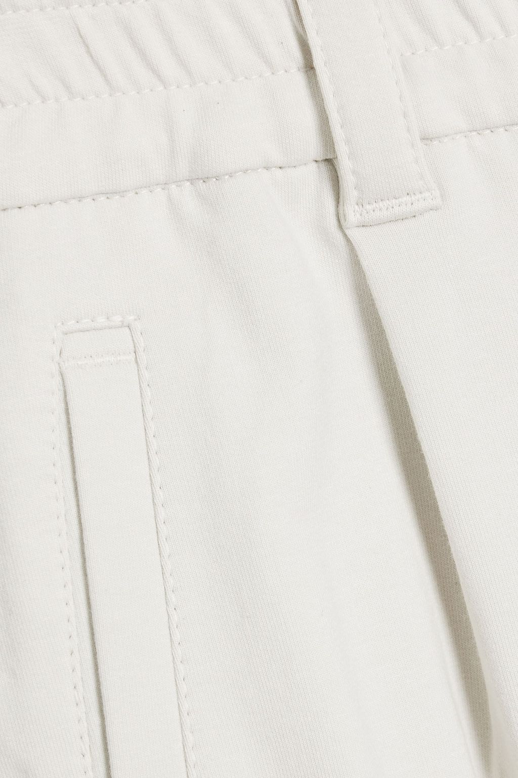 BRUNELLO CUCINELLI Bead-embellished French cotton-blend terry wide-leg pants