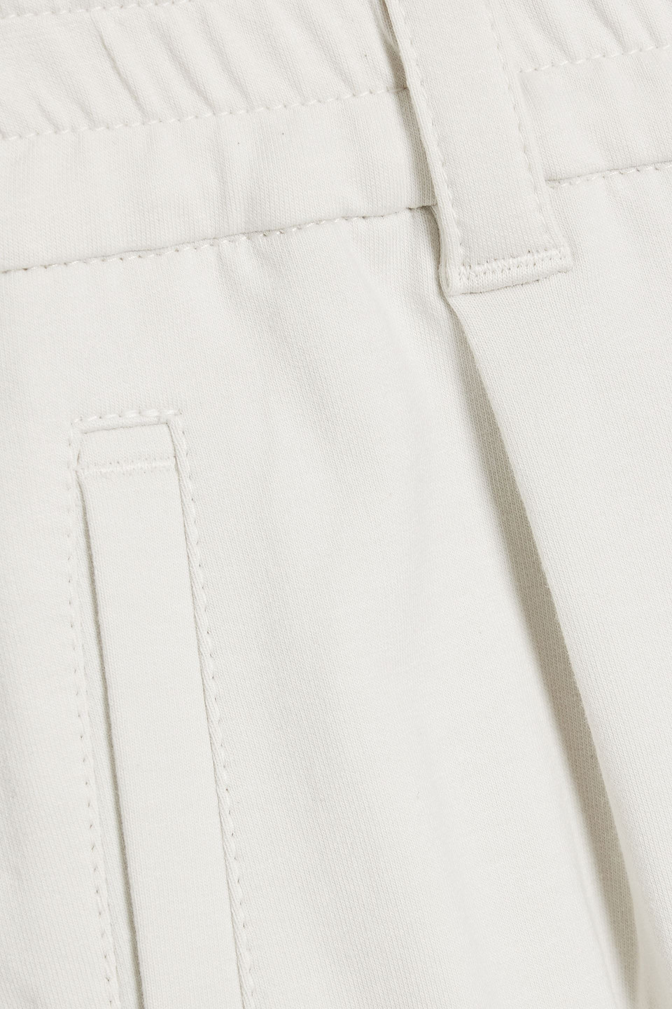 Brunello Cucinelli Bead-embellished French Cotton-blend Terry Wide-leg Pants In White