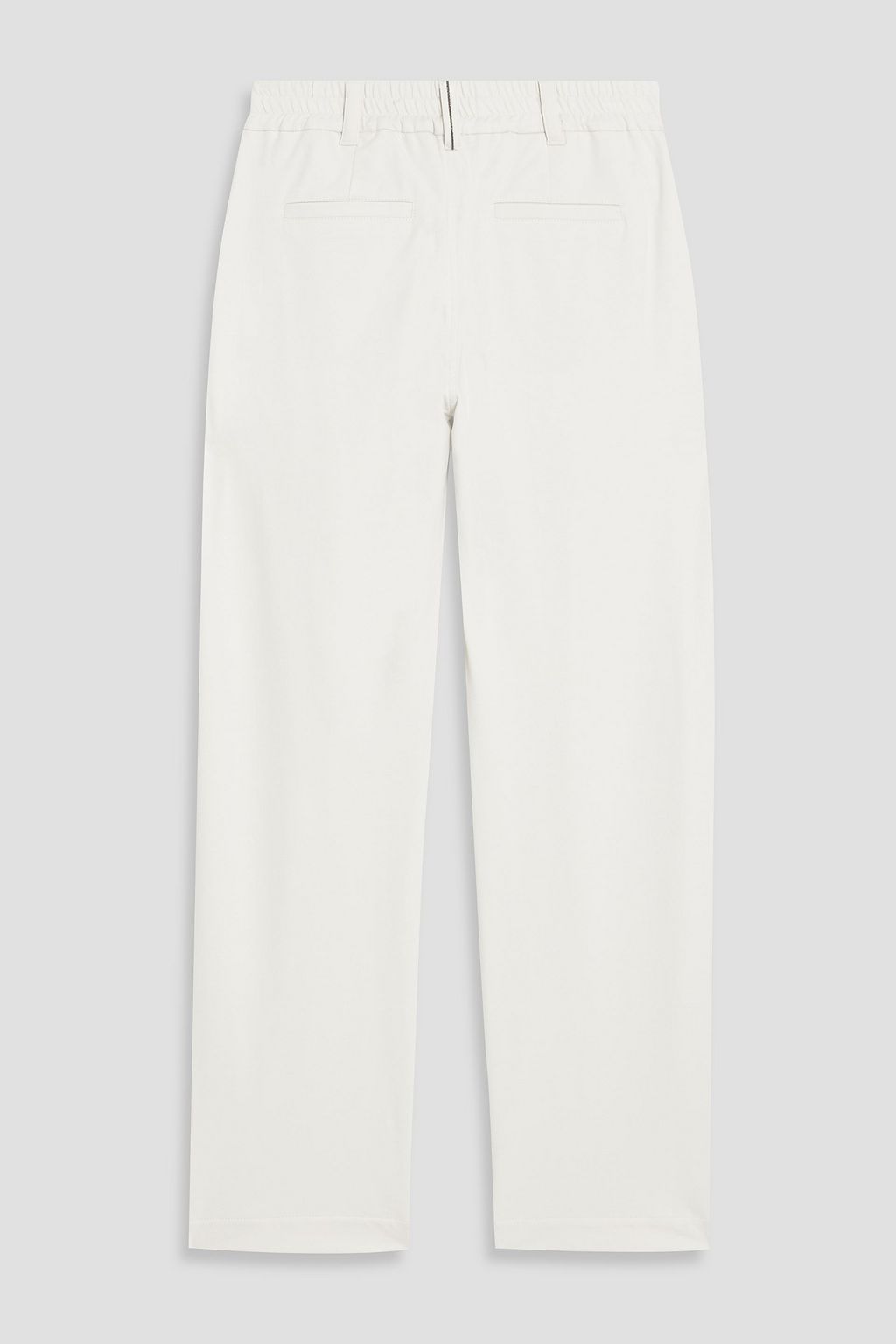 BRUNELLO CUCINELLI Bead-embellished French cotton-blend terry wide-leg pants