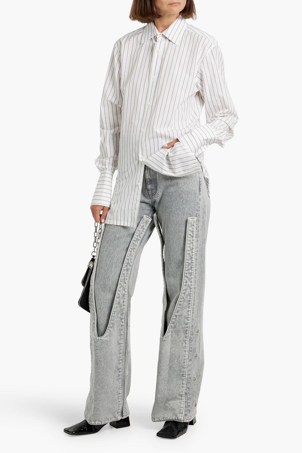 MAISON MARGIELA Striped cotton-poplin shirt