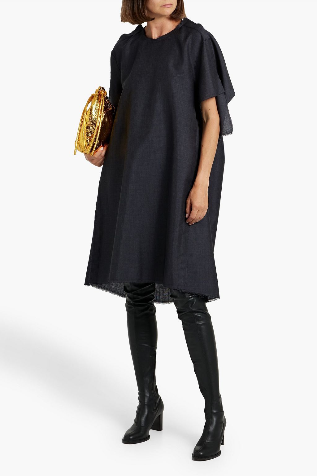 MAISON MARGIELA Draped mohair and wool-blend dress