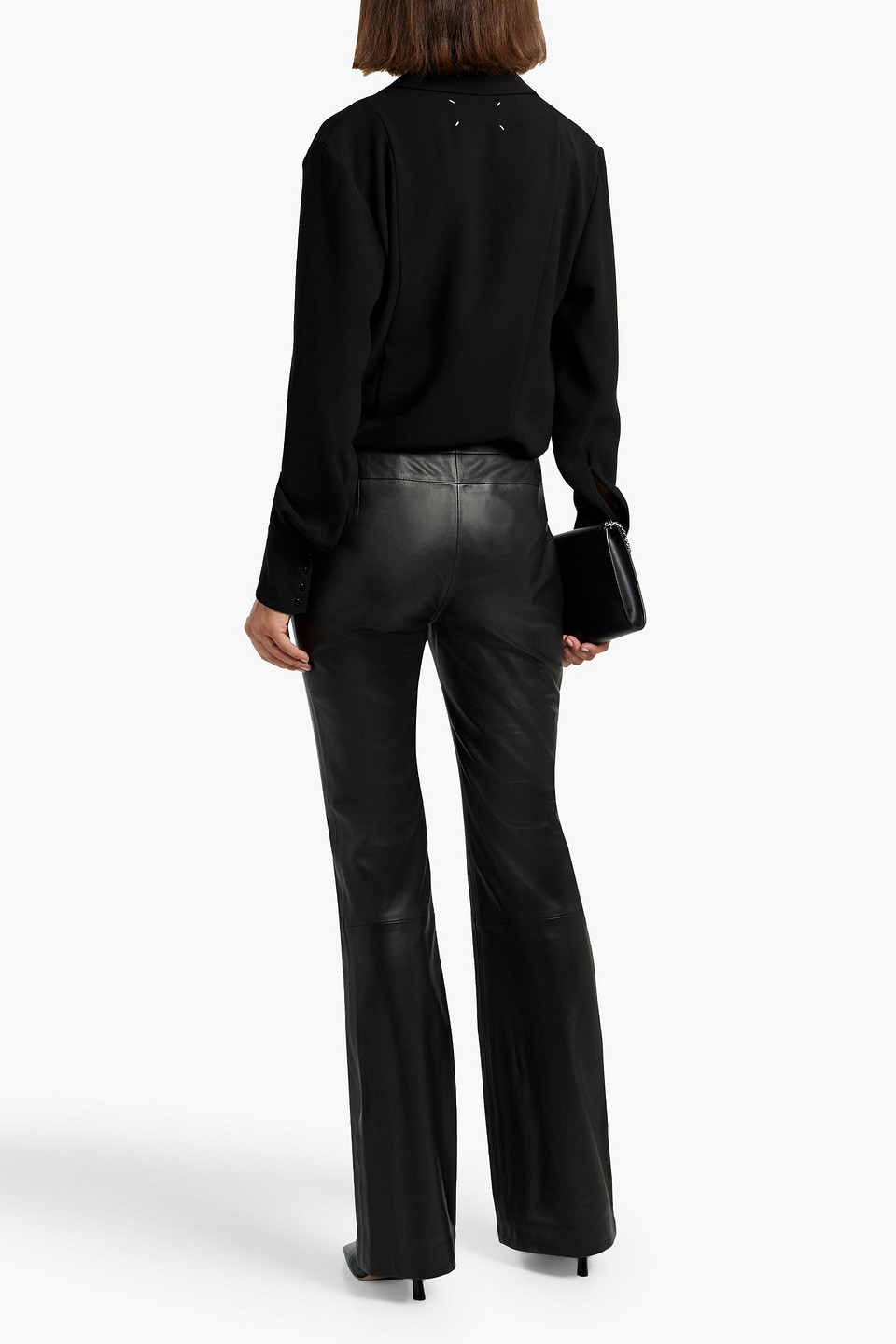 Altuzarra Leather Bootcut Pants In Black