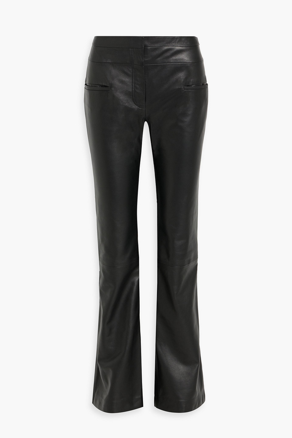 Altuzarra Leather Bootcut Pants In Black