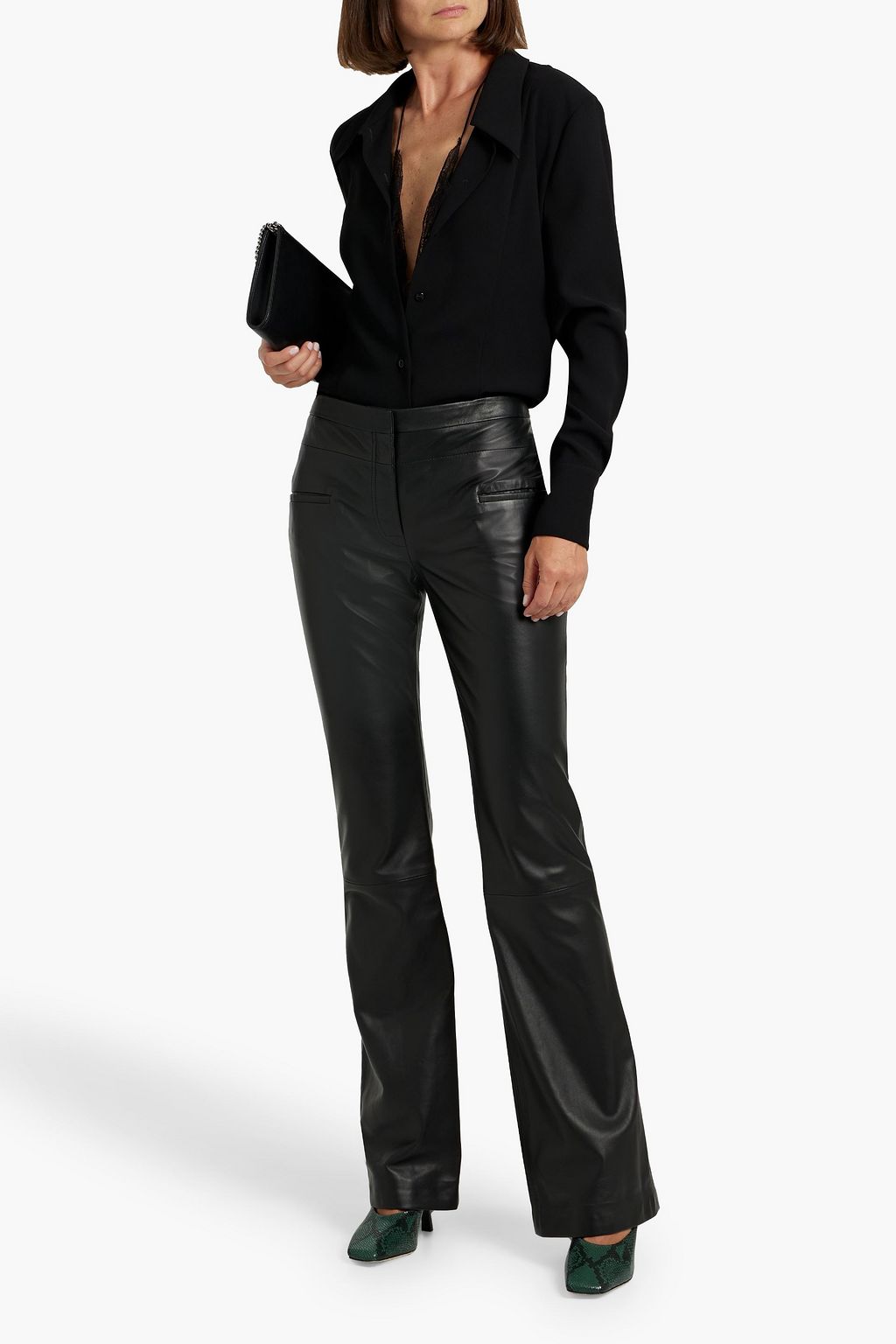 ALTUZARRA Leather bootcut pants