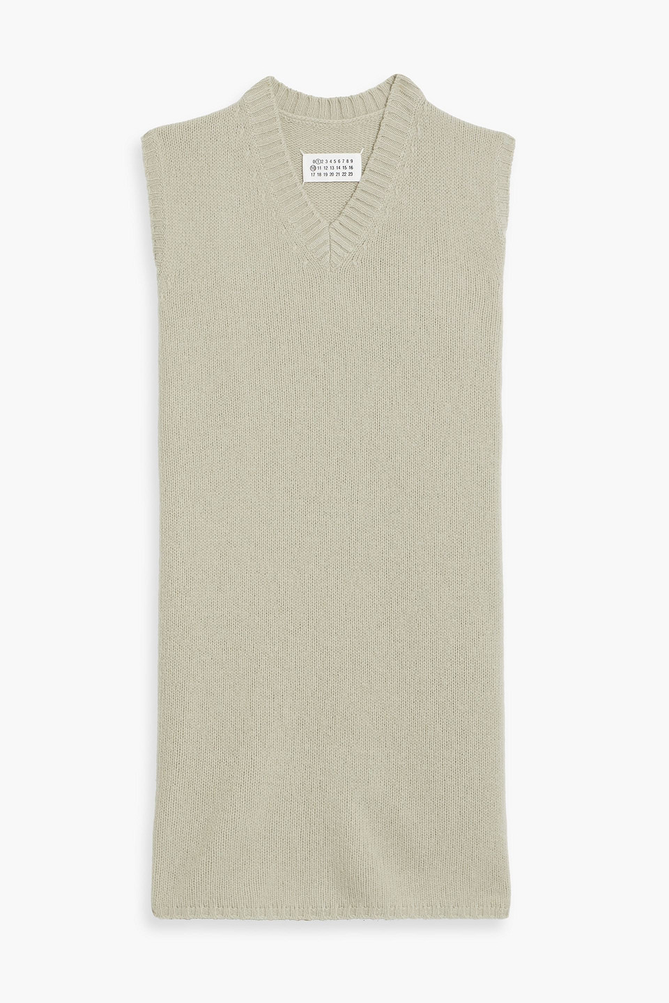 Maison Margiela Wool Knit Sweater Dress In Neutral