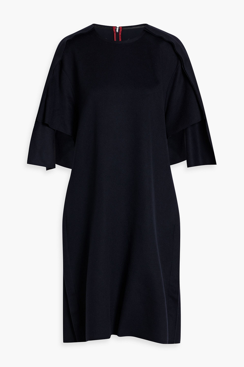 Maison Margiela Draped Wool-felt Midi Dress In Blue