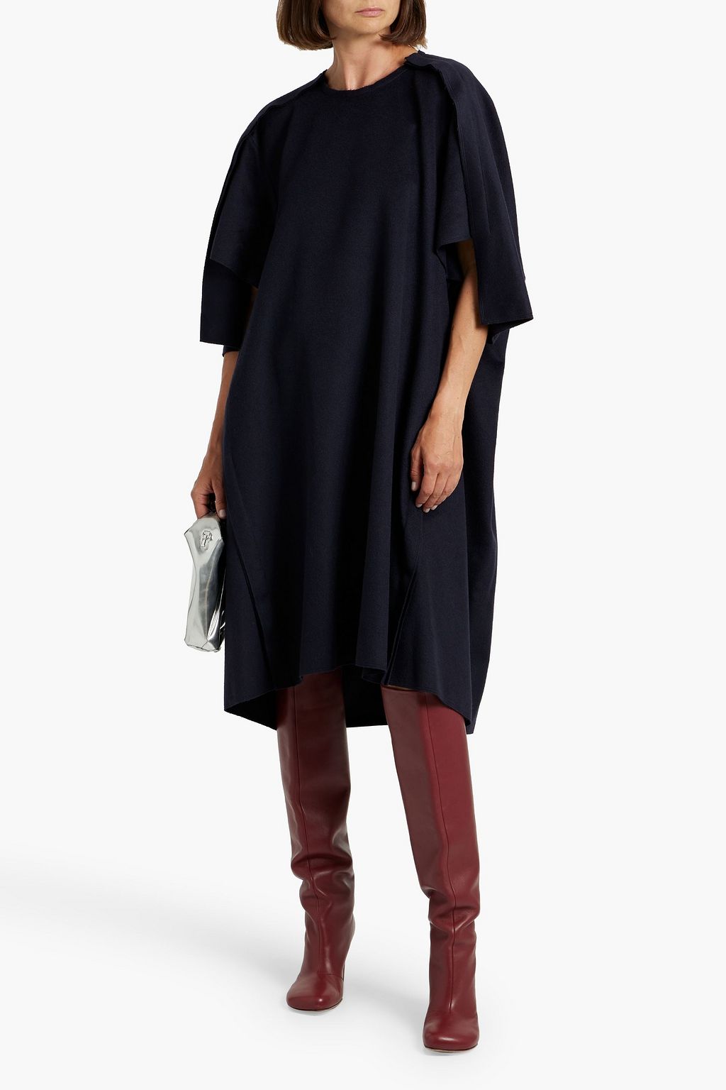 MAISON MARGIELA Draped wool-felt midi dress