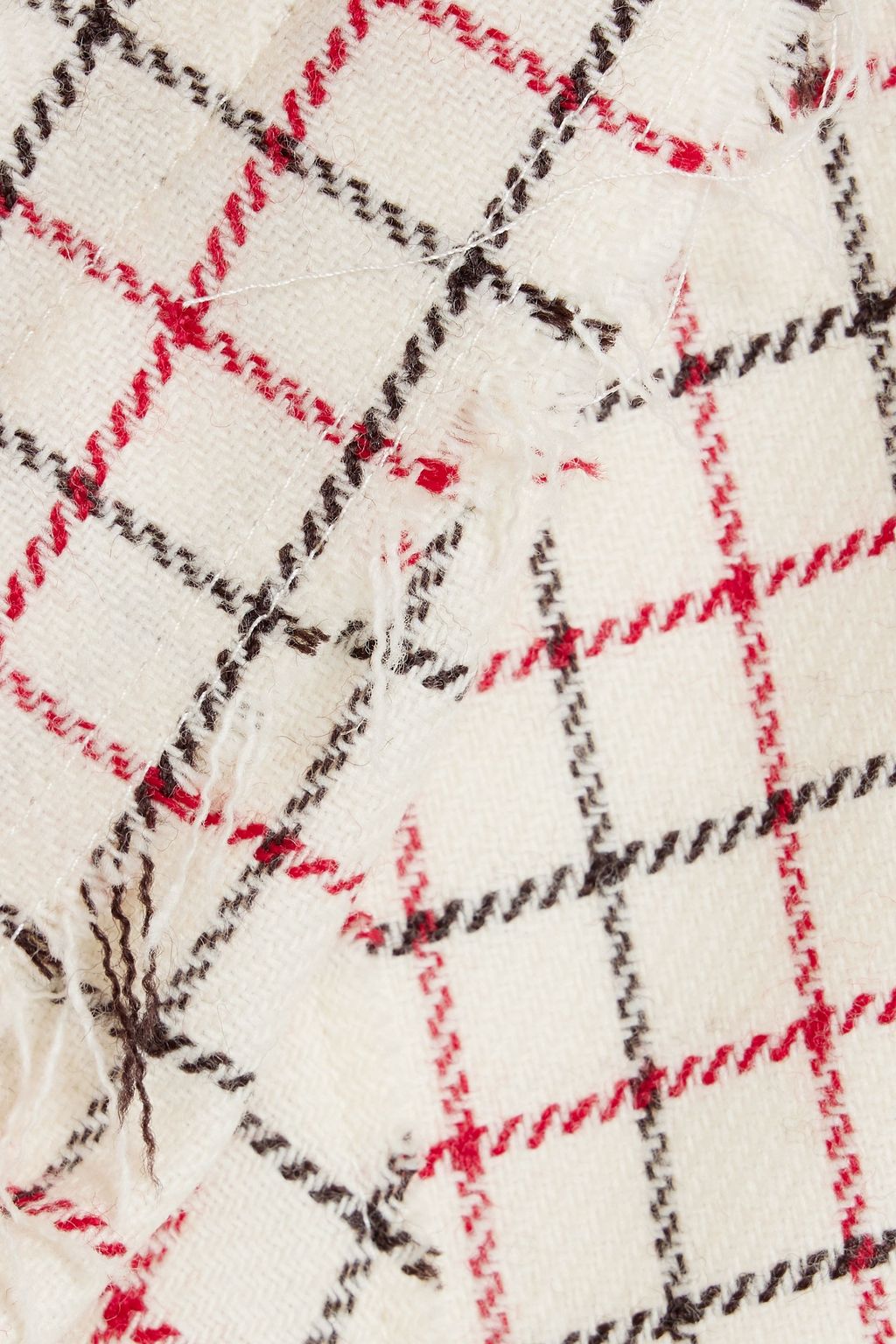 MAISON MARGIELA Frayed checked wool-tweed midi dress