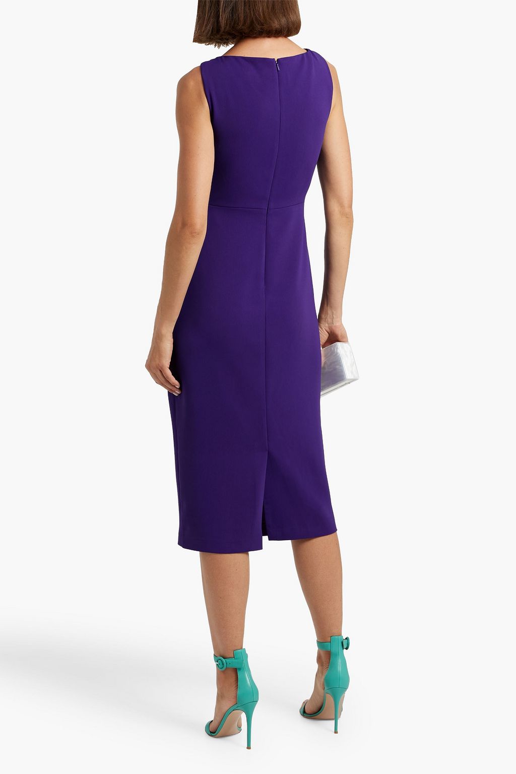 BADGLEY MISCHKA Draped crepe midi dress