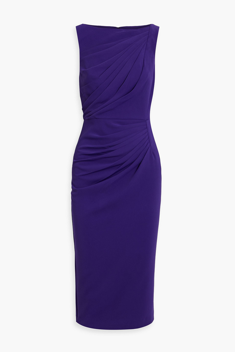Draped crepe midi dress