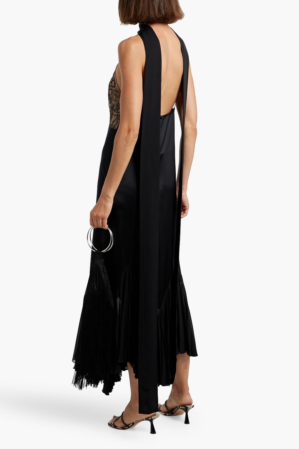 KHAITE Candita silk-chiffon, satin and lace maxi dress