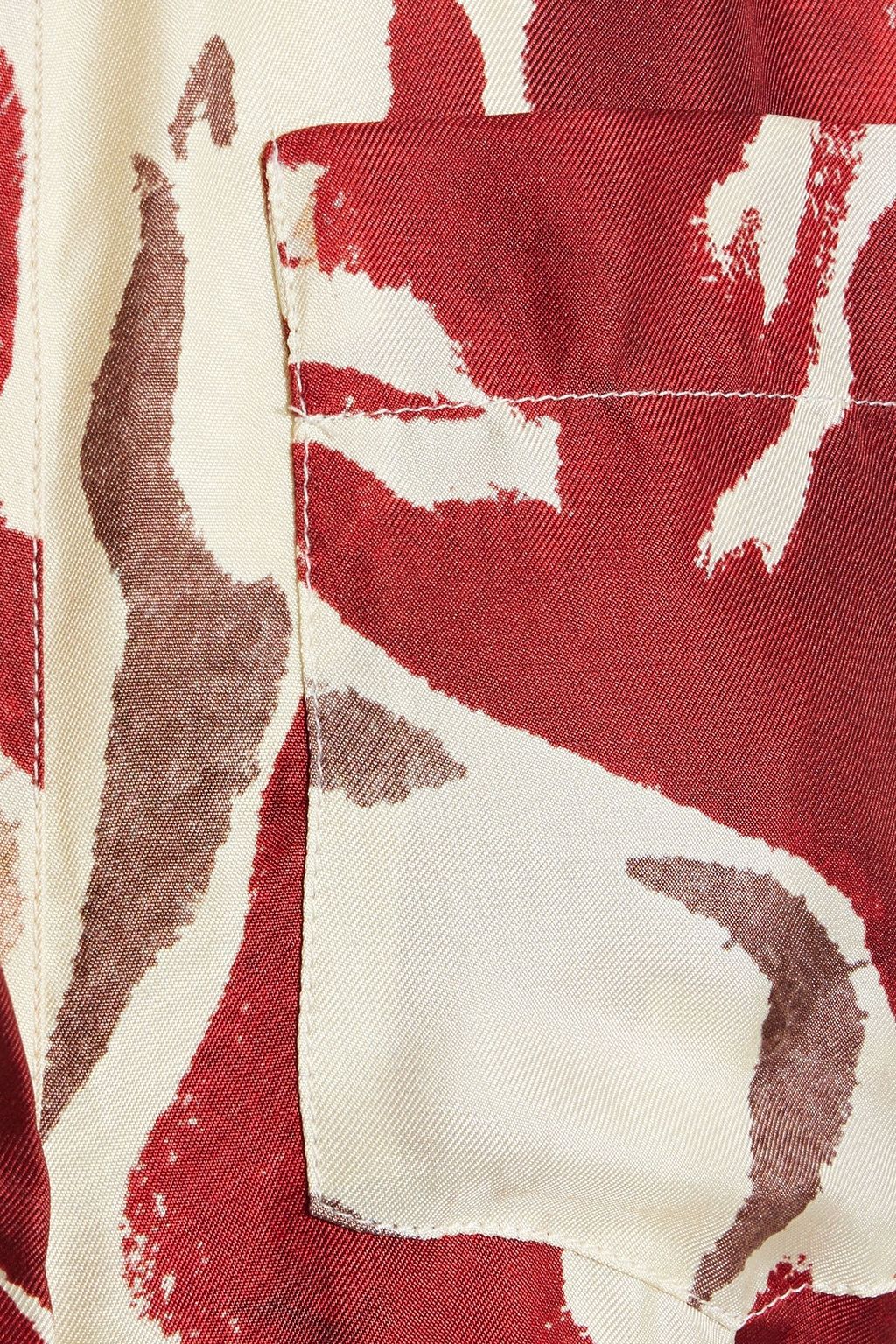 ALTUZARRA Belted printed silk-twill midi shirt dress
