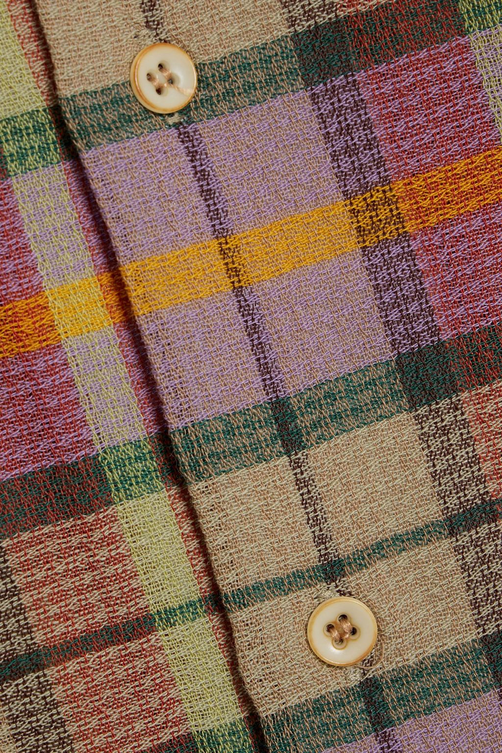 THE ELDER STATESMAN Burnout checked wool shirt