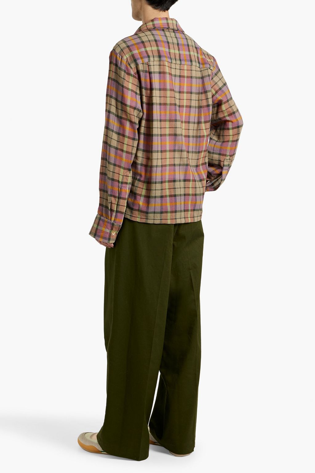 THE ELDER STATESMAN Burnout checked wool shirt