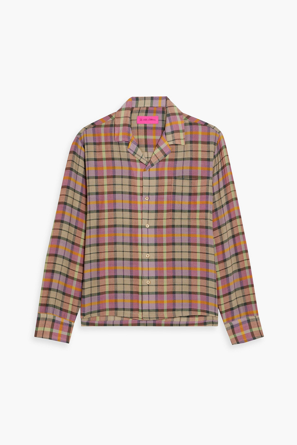 The Elder Statesman Burnout Checked Wool Shirt In Brown