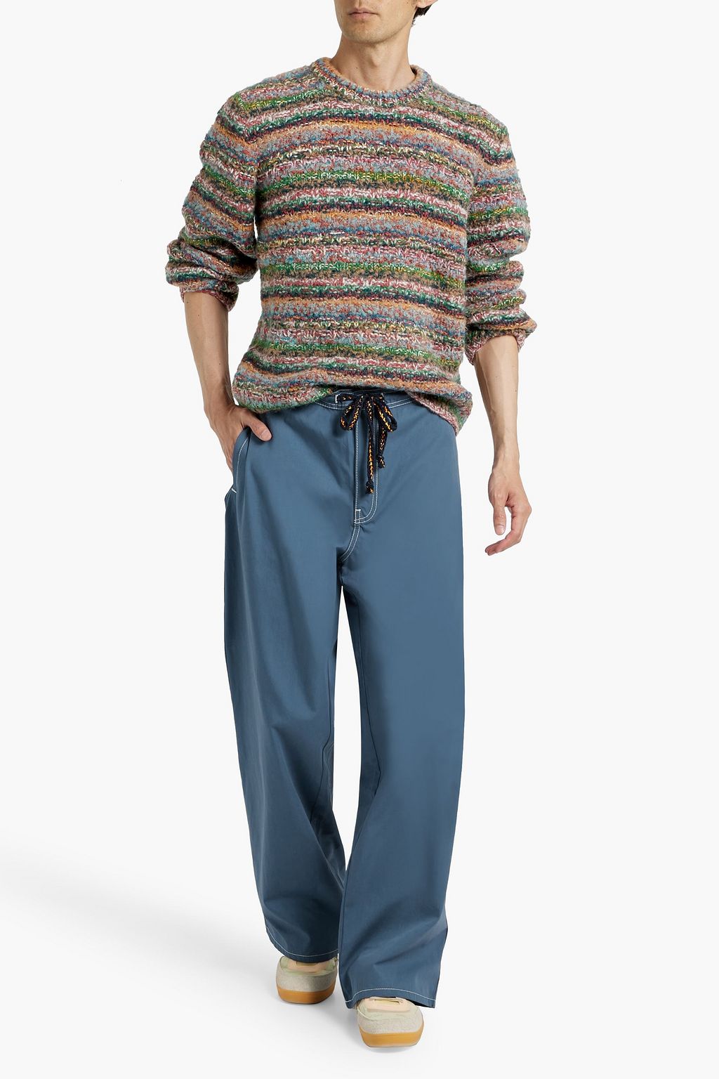THE ELDER STATESMAN Chaos striped jacquard-knit sweater
