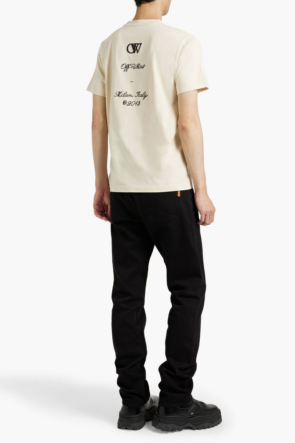 OFF-WHITE™ Logo-embroidered cotton-jersey T-shirt