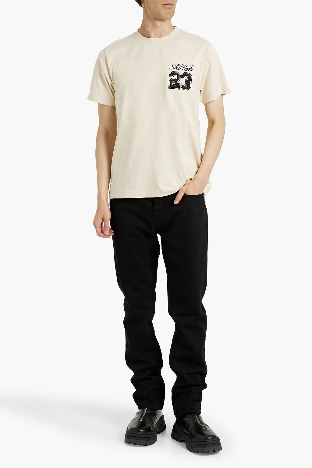 OFF-WHITE™ Logo-embroidered cotton-jersey T-shirt