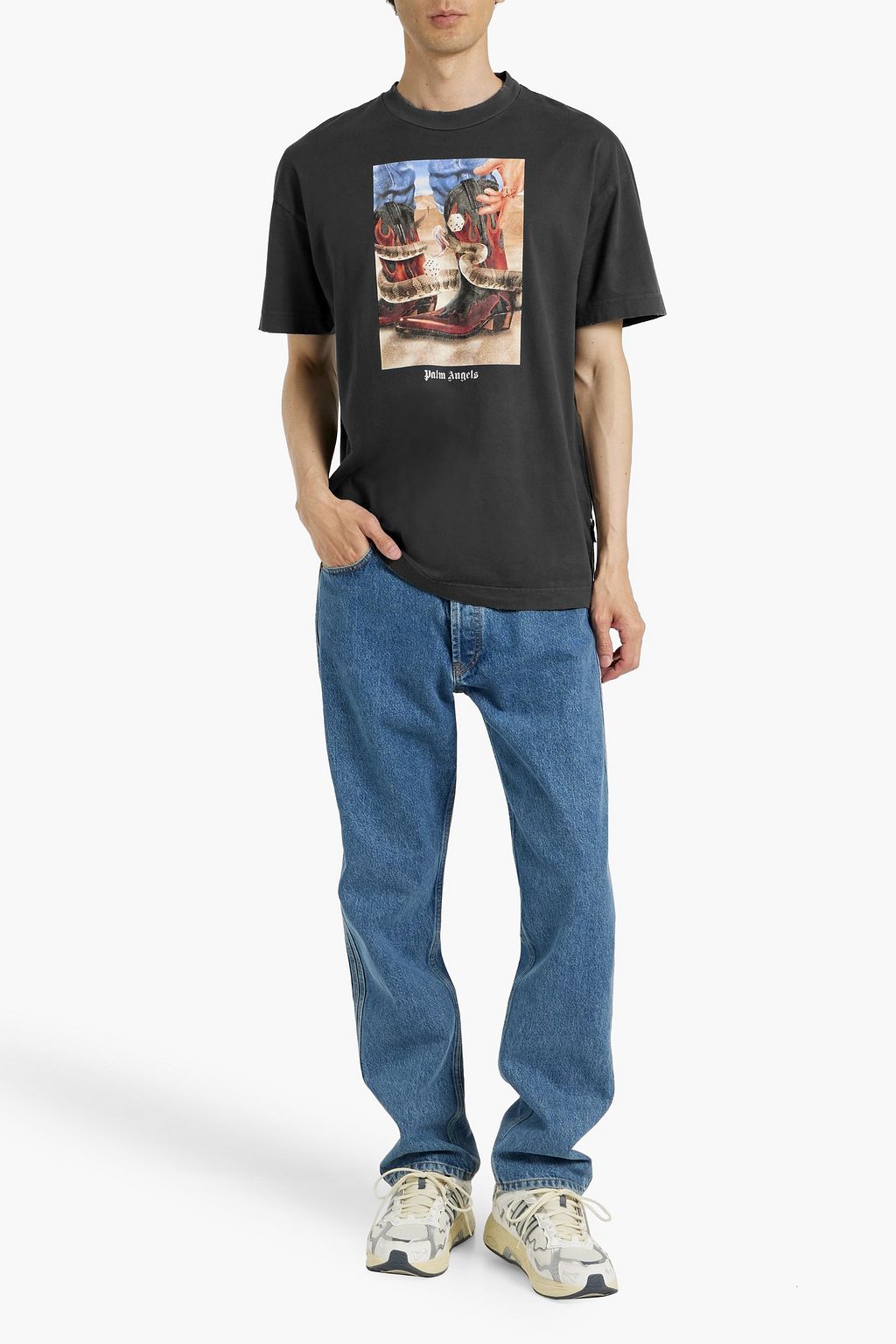 PALM ANGELS Dice Game printed cotton-jersey T-shirt