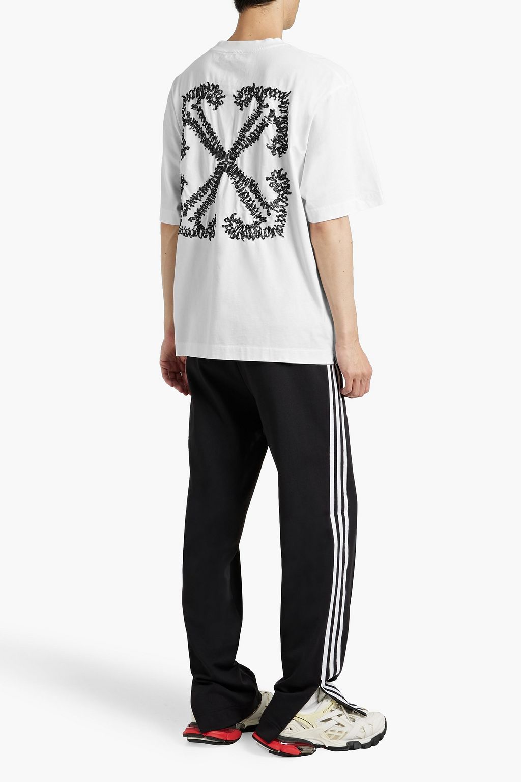 OFF-WHITE™ Logo-embroidered cotton-jersey T-shirt