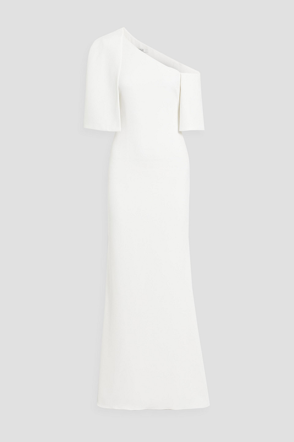 One-shoulder crepe gown
