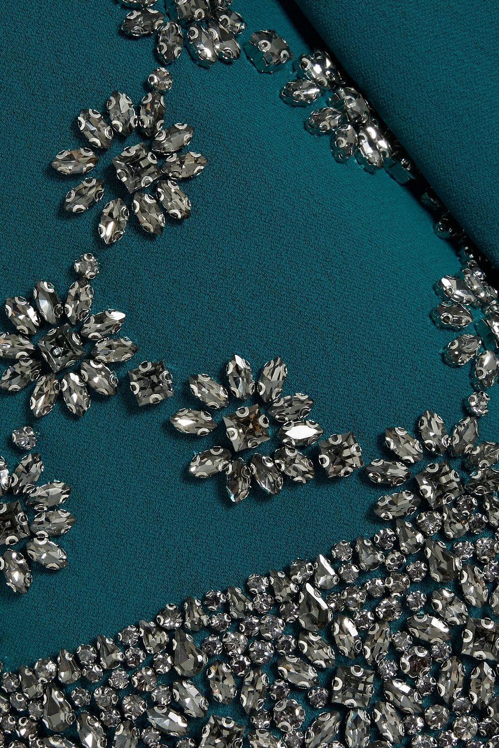 BADGLEY MISCHKA Crystal-embellished crepe gown