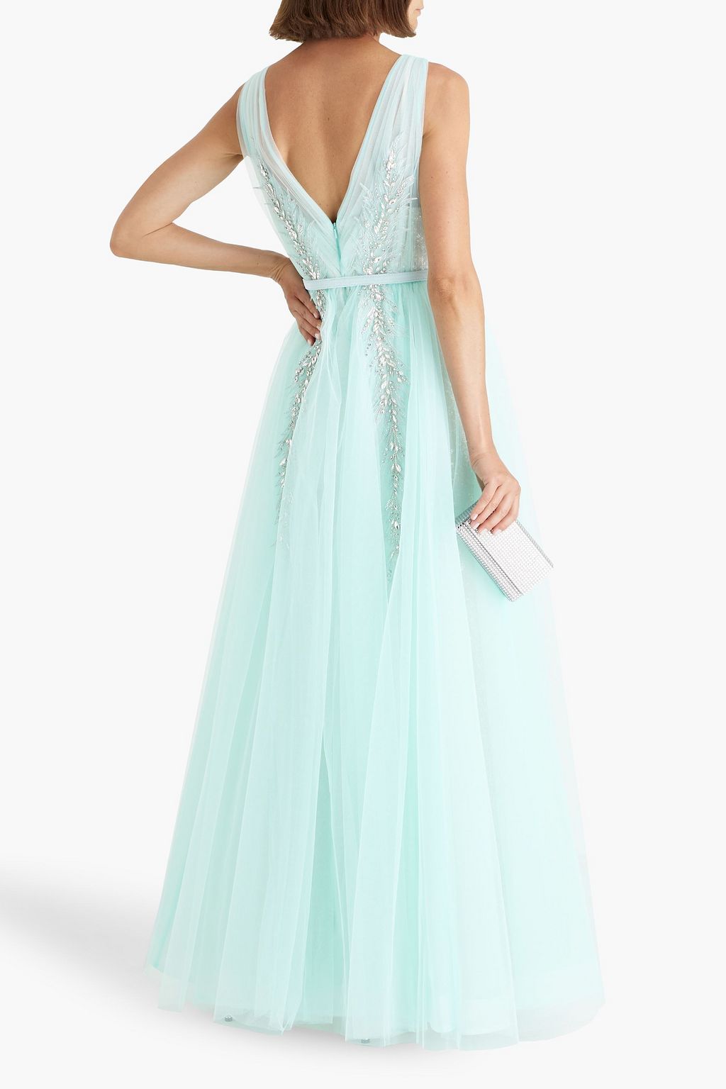 BADGLEY MISCHKA Embellished tulle gown