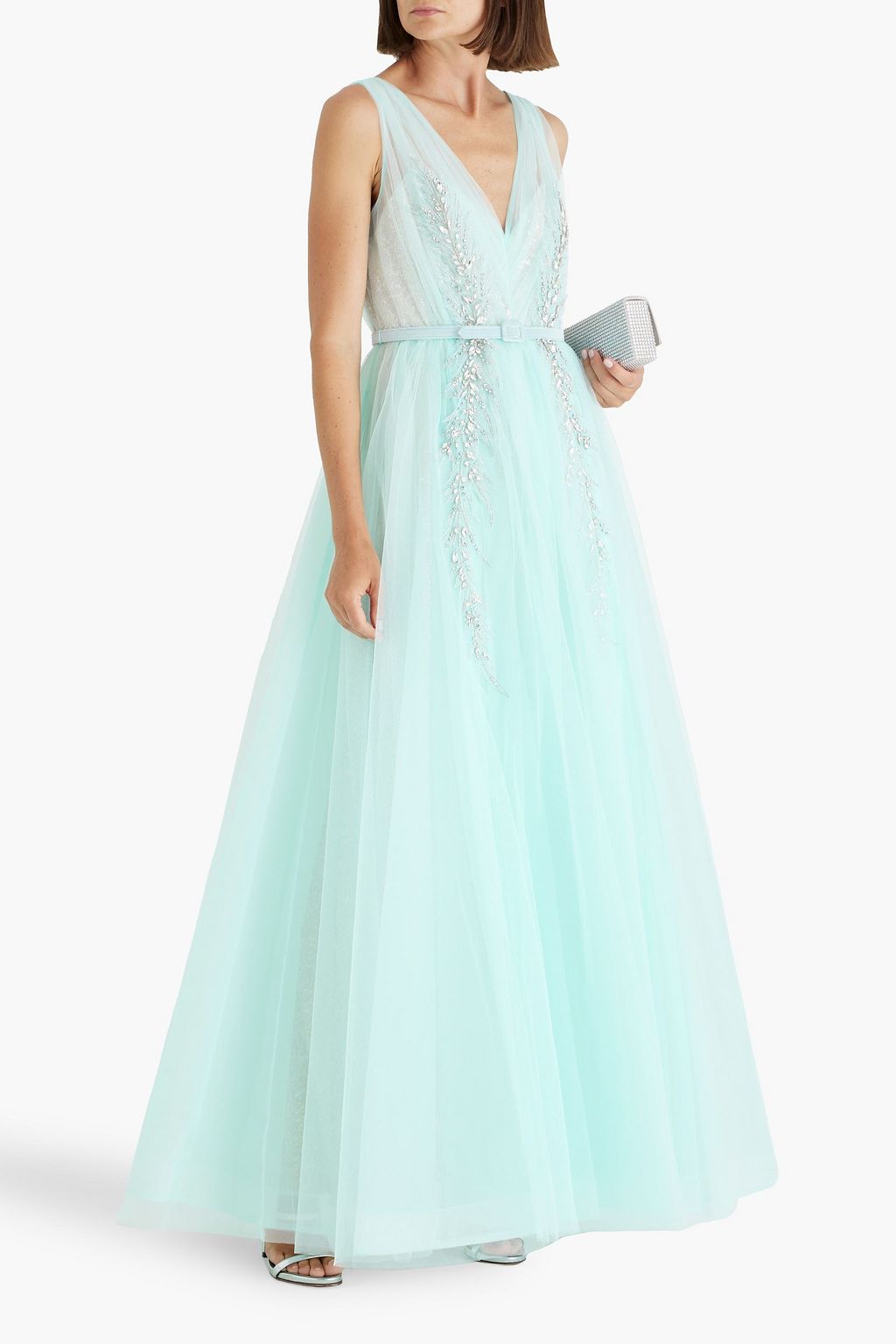 BADGLEY MISCHKA Embellished tulle gown