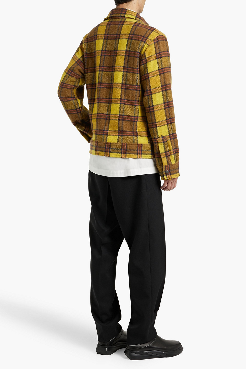 The Elder Statesman Decon Checked Cashmere Jacket In Yellow