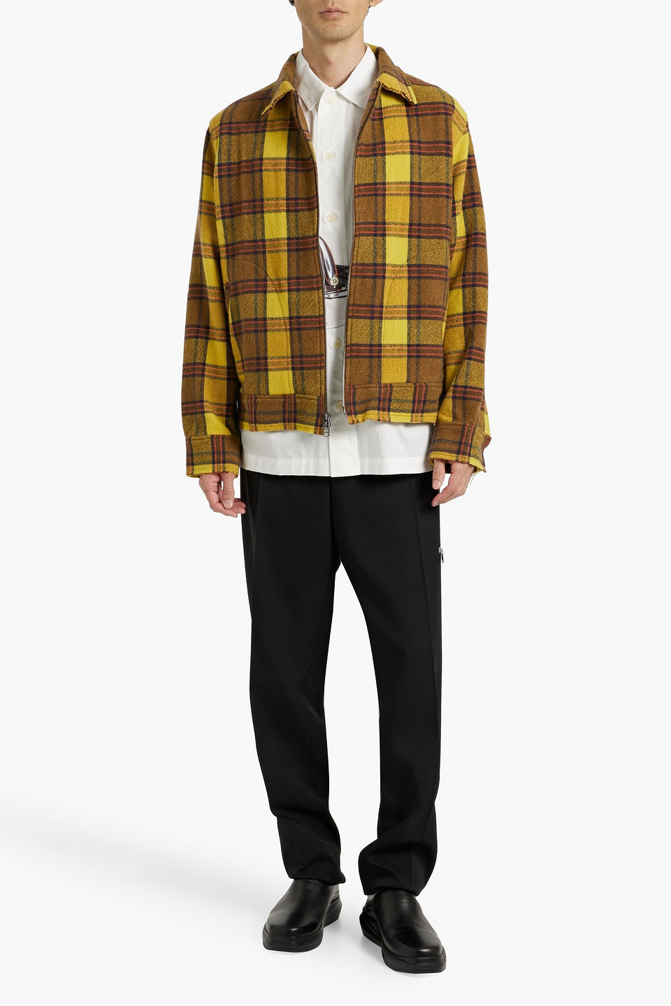 The Elder Statesman Decon Checked Cashmere Jacket In Yellow