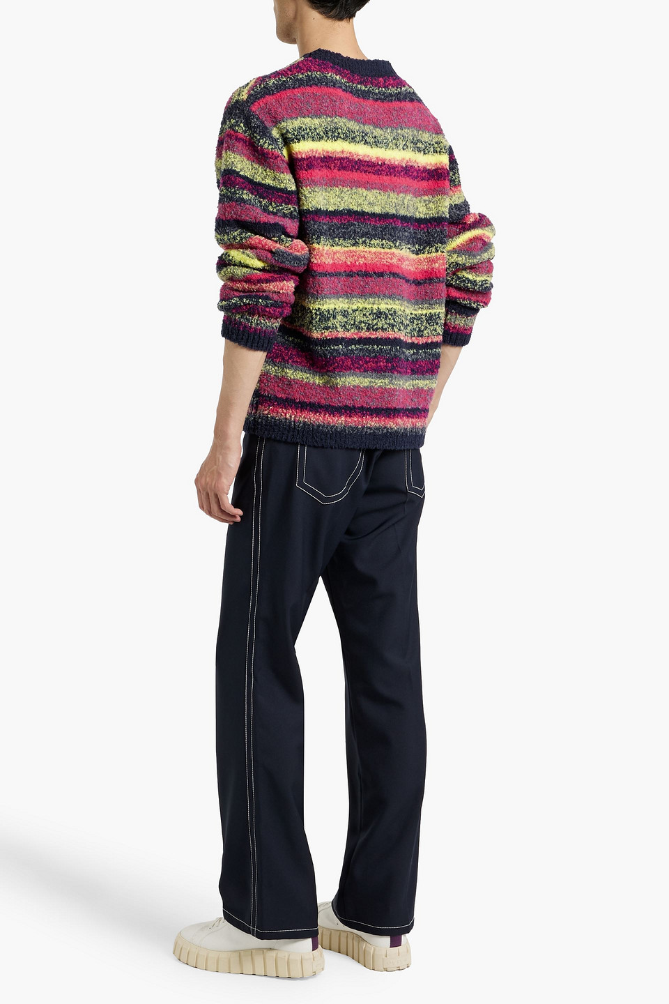 The Elder Statesman Hardwire Striped Bouclé-knit Sweater In Multi