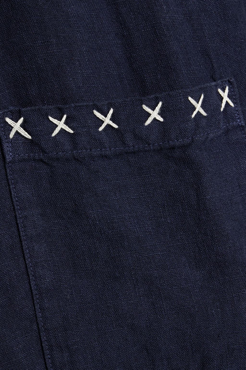 THE ELDER STATESMAN قميص "سولفور" من الكتّان المطرّز