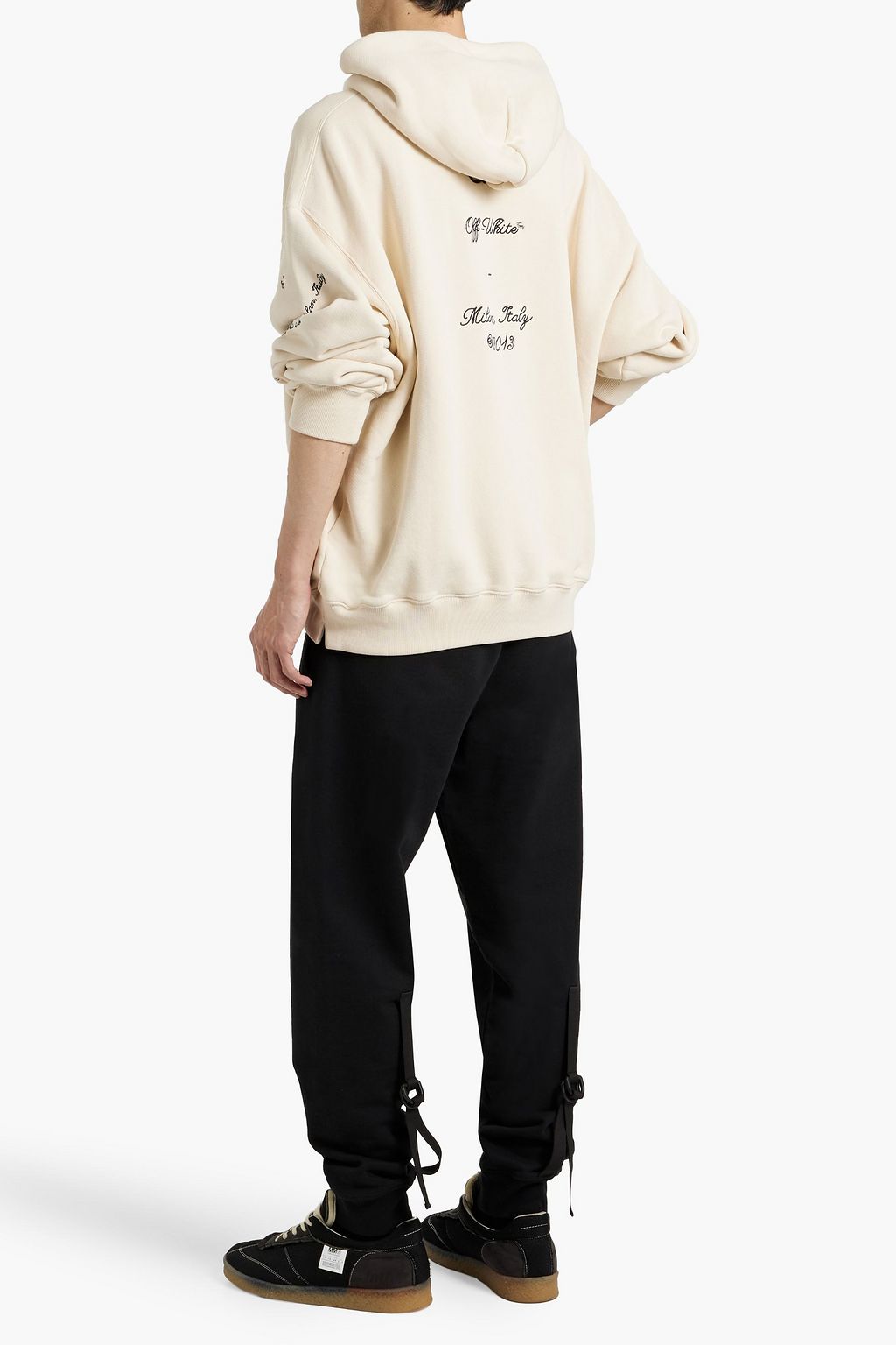 OFF-WHITE™ Embroidered cotton-jersey hoodie