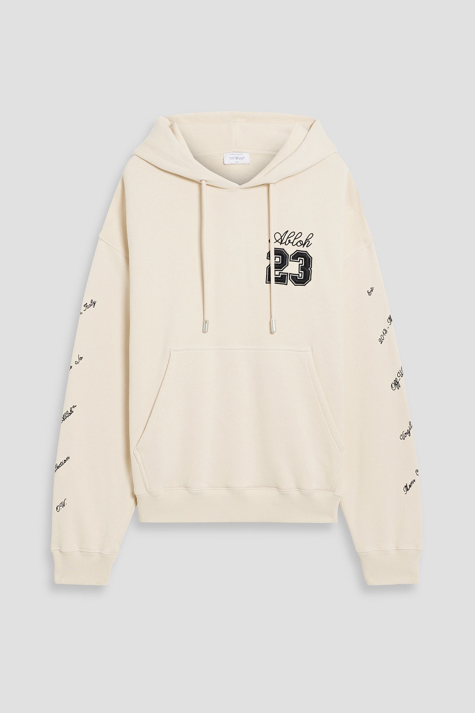 Embroidered cotton-jersey hoodie