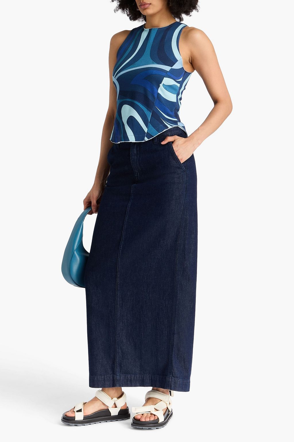 PUCCI Printed cotton-jersey tank