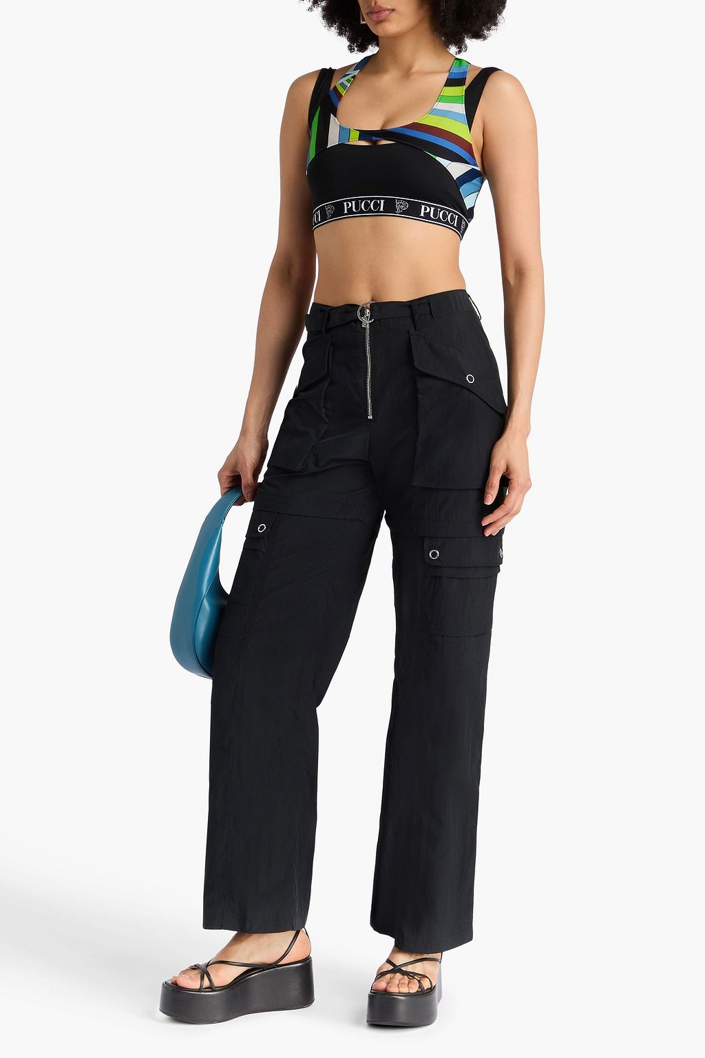 PUCCI Bustier aus Stretch-Jersey mit Print und Cut-outs