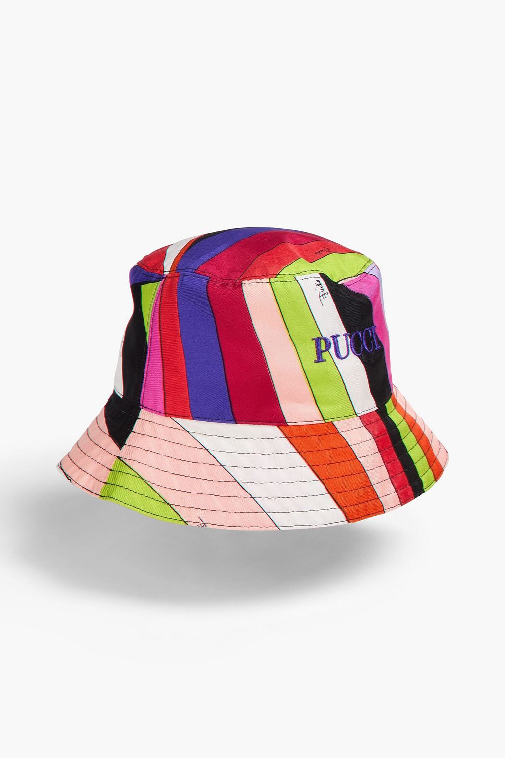 PUCCI Embroidered printed silk-twill bucket hat