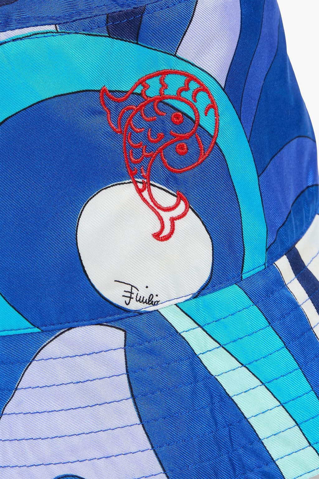 PUCCI Embroidered printed silk-twill bucket hat