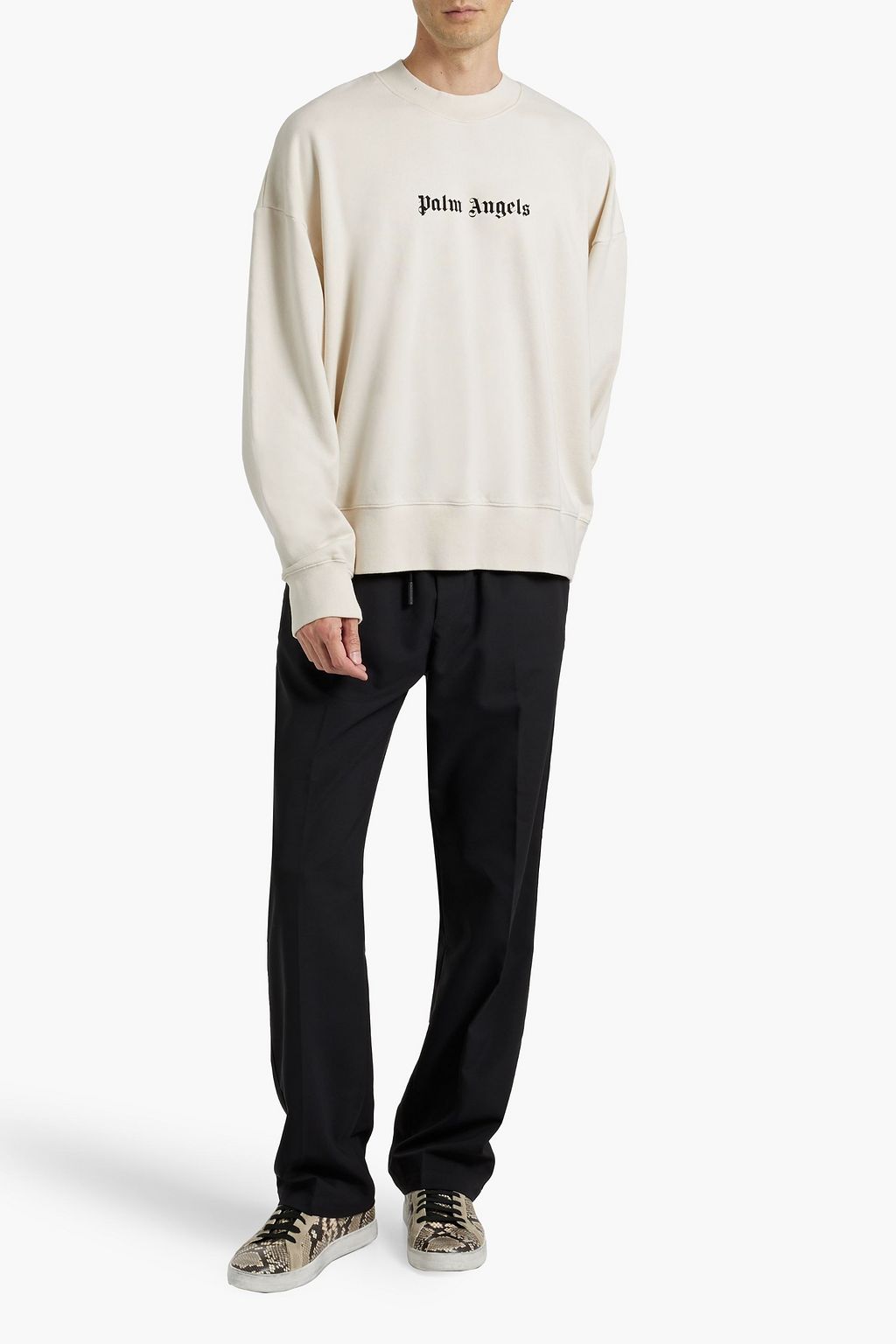 PALM ANGELS Logo-print French cotton-terry sweatshirt
