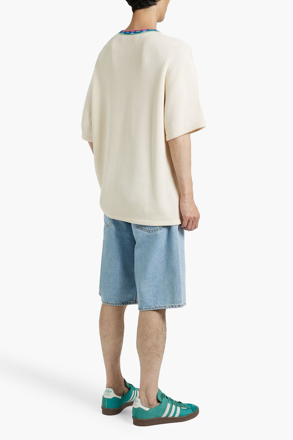 THE ELDER STATESMAN تي شيرت من مزيج من القطن بحبكة جاكار