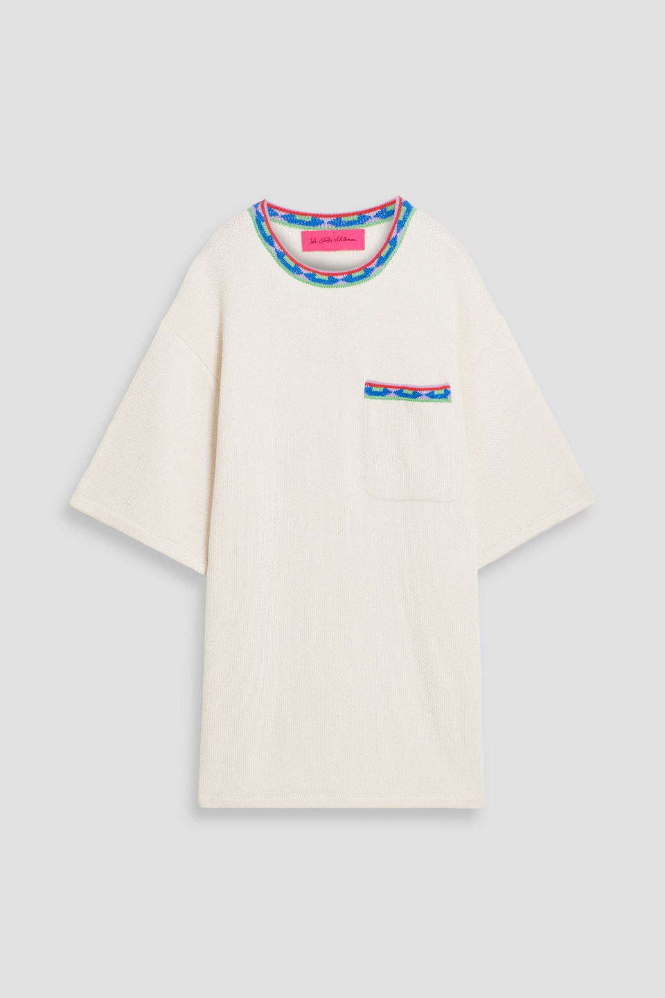 Jacquard-knit cotton-blend T-shirt