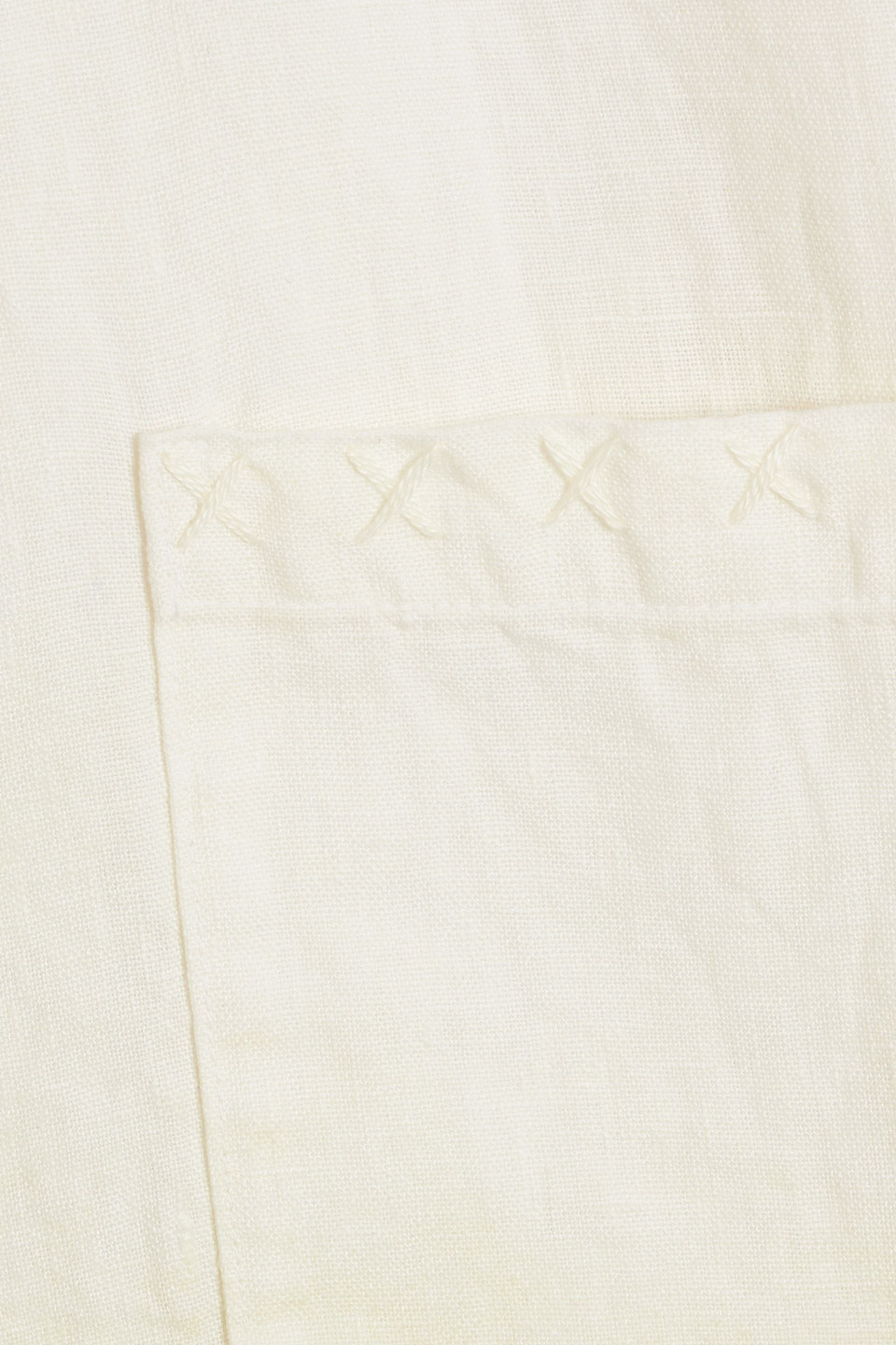 The Elder Statesman Man Shirt Off White Size M Linen In Multi