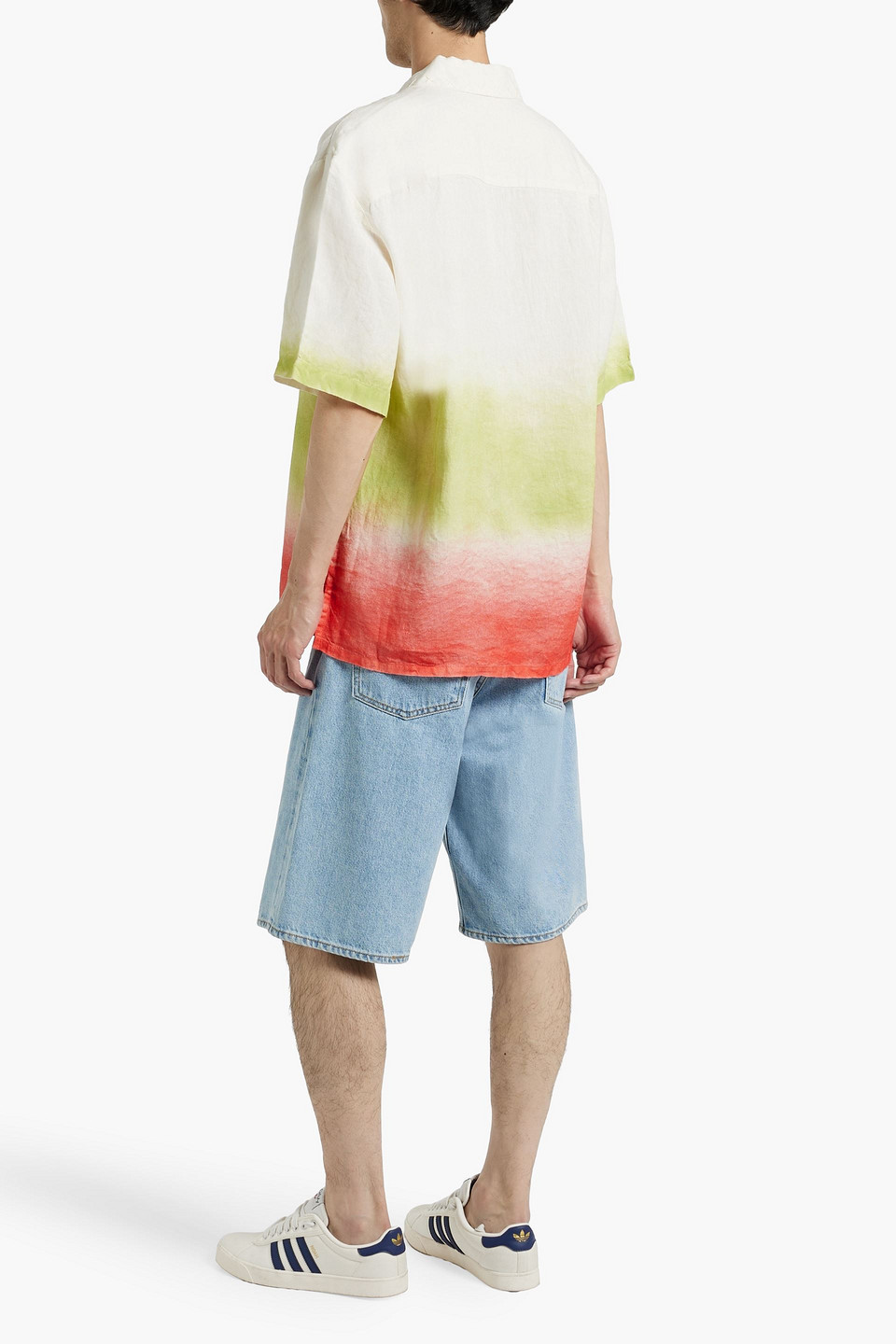 The Elder Statesman Man Shirt Off White Size M Linen In Multi