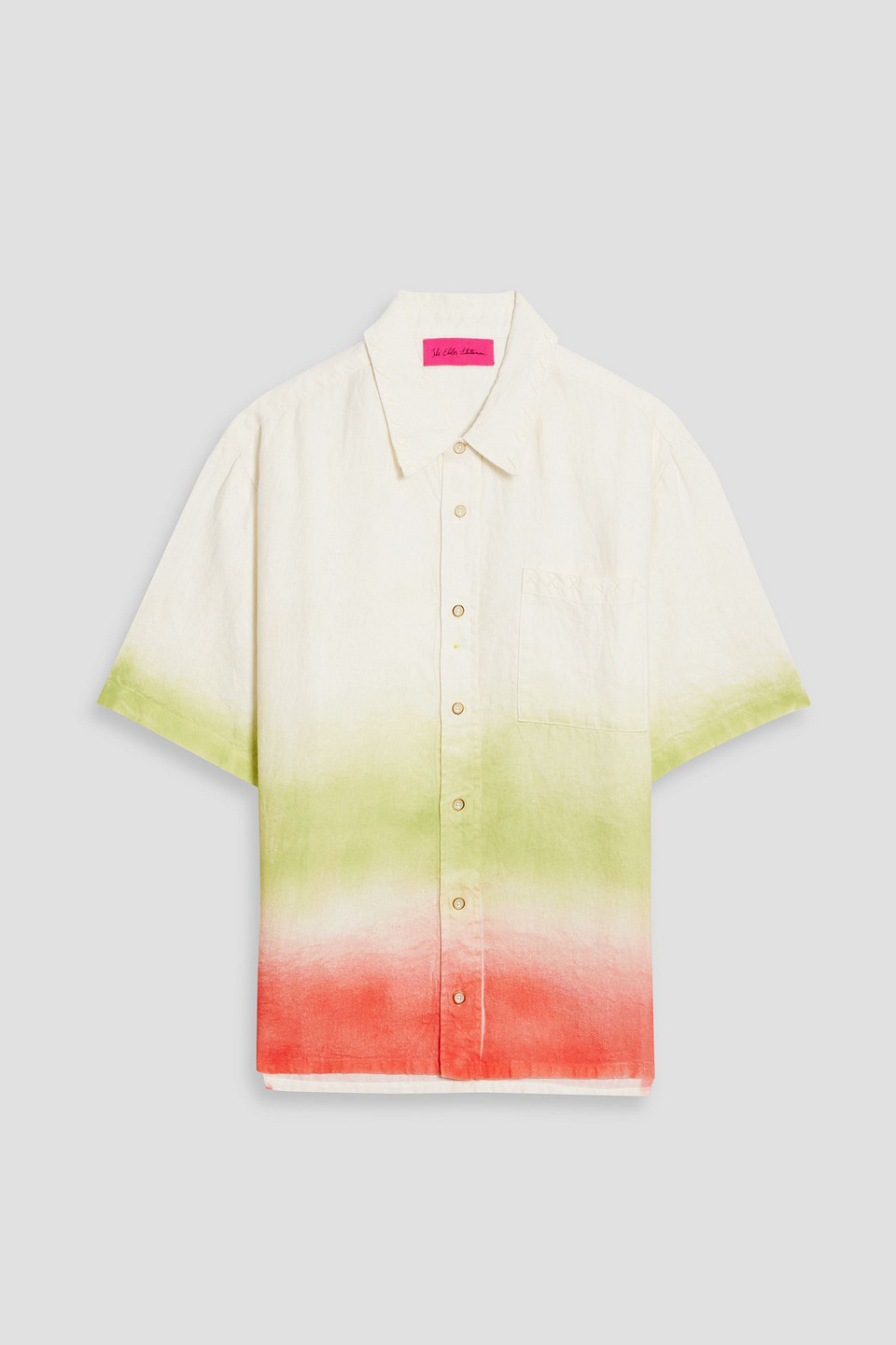 The Elder Statesman Man Shirt Off White Size M Linen In Multi