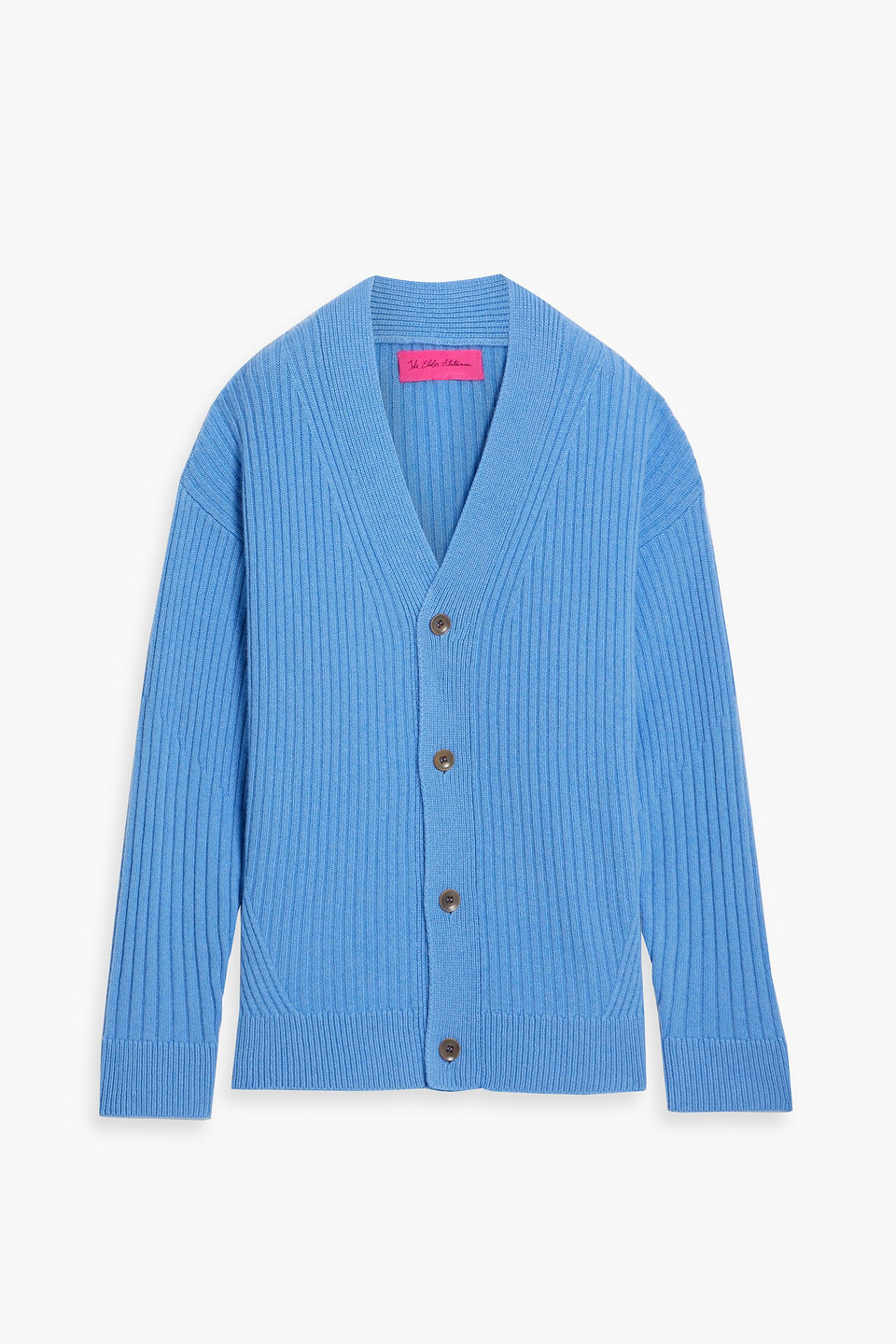 The Elder Statesman Ribbed Cashmere Cardigan In Blue