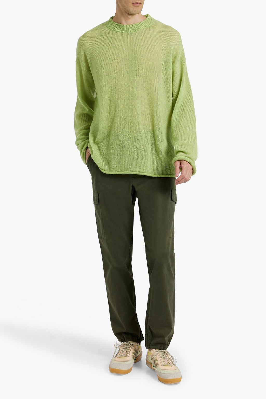 THE ELDER STATESMAN Nimbus cashmere and cotton-blend sweater