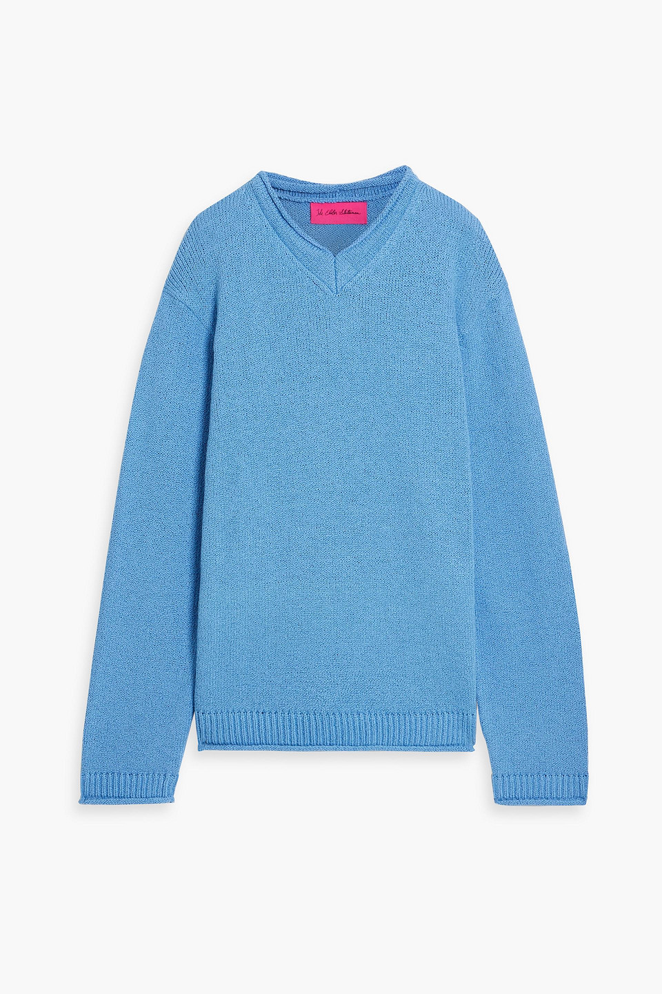The Elder Statesman Nora Bouclé-knit Cotton Sweater In Blue