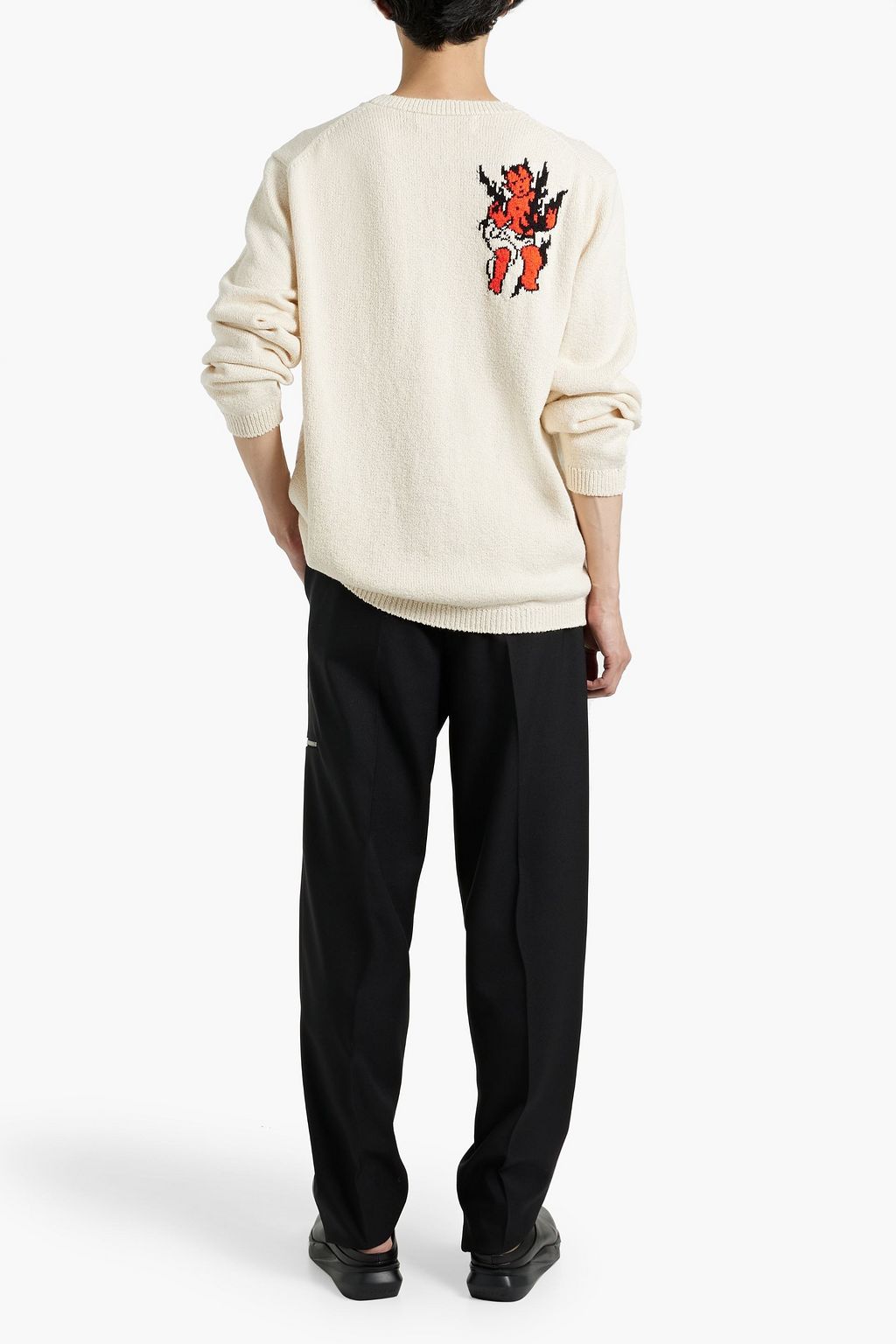 THE ELDER STATESMAN Nora Angel & Devil jacquard-knit cotton sweater