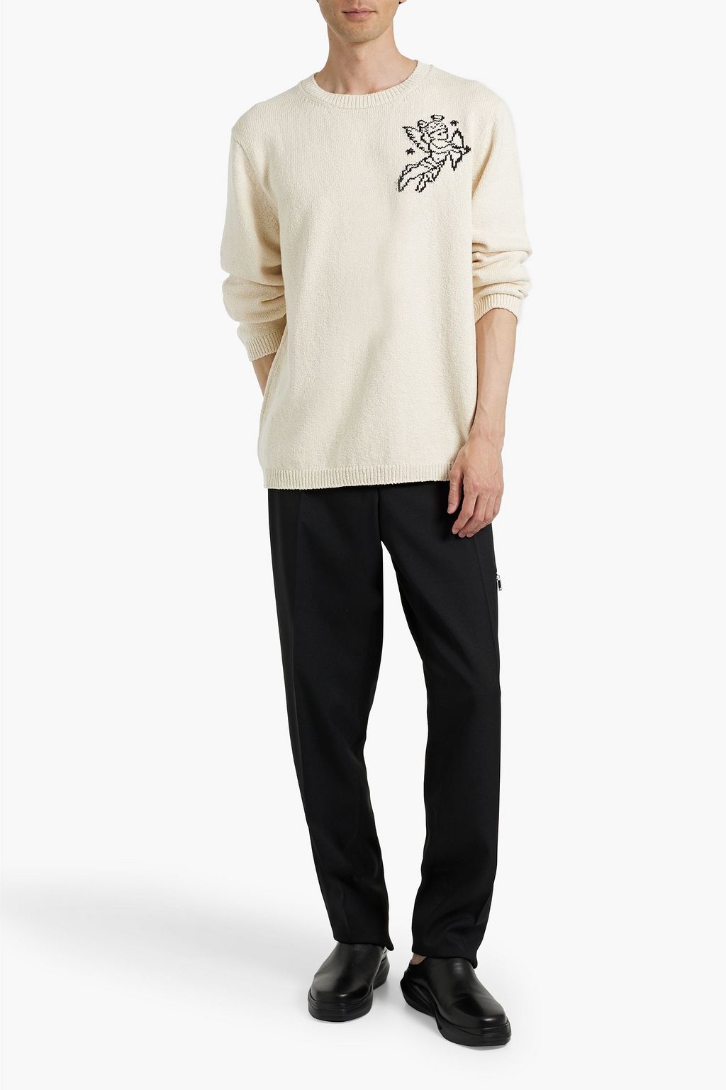 THE ELDER STATESMAN Nora Angel & Devil jacquard-knit cotton sweater