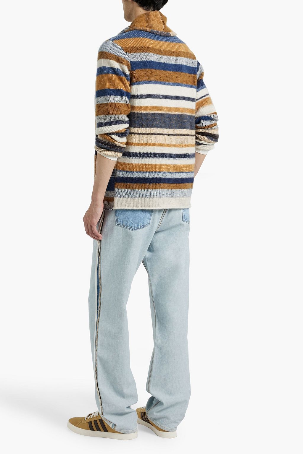 THE ELDER STATESMAN Cardigan aus Jacquard-Strick aus Kaschmir mit Streifen